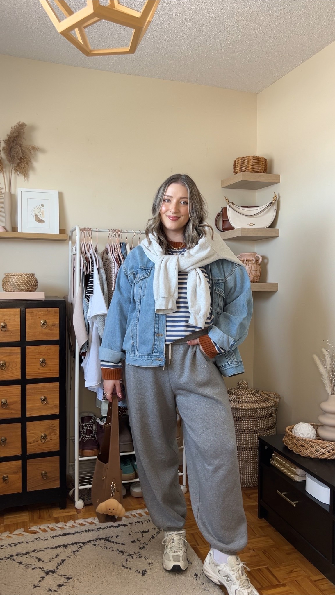 Easy outfit idea for early spring! Wearing my usual size L in the sweatpants and striped sweater - both are so soft! Sized up to XL in the denim jacket for an oversized fit, also linked similar. New Balance sneakers are so comfy for walking but run a little big, I’m a 9.5-10 and wear a 9. 


#LTKootd #LTKSaleAlert #LTKMidsize