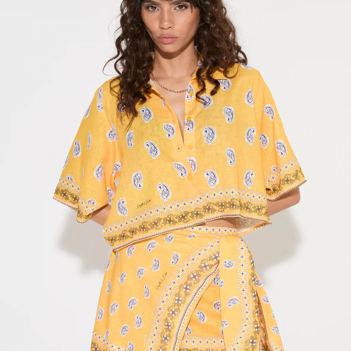 GOLDEN HOUR Yellow Cropped Shirt | Noughts and Kisses