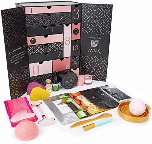 AVUX Beauty Care Box 22 pcs – Bath and Body Set includes Jelly Mask, Soap, Jade roller, Gua Sha, Bat | Amazon (US)