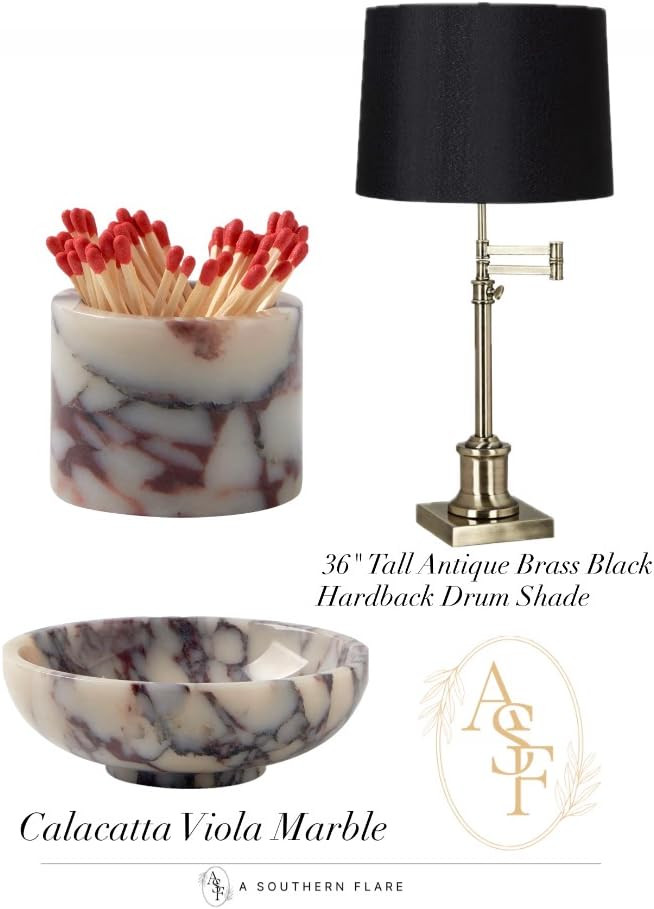 Elevate your space with these gorgeous marble decor finds. From match holders to lamps, add a tou... | Amazon (US)