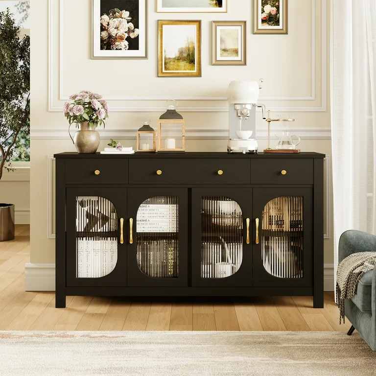 spanspace 55" Large Sideboard Buffet Cabinet with Storage,  Kitchen Storage Cabinet with 3 Drawer... | Walmart (US)