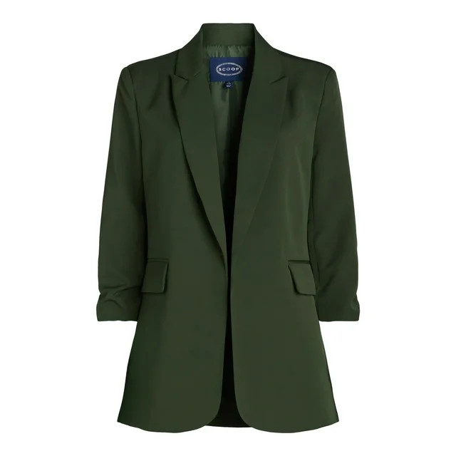 Scoop Women's Scrunch Sleeve Scuba Knit Blazer, Sizes XS-XXL - Walmart.com | Walmart (US)