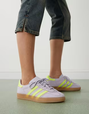 adidas Originals Gazelle Indoor sneakers in purple and yellow | ASOS (Global)