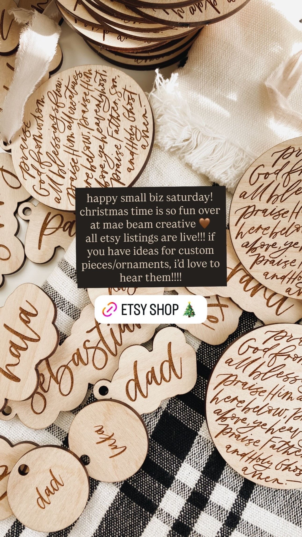 happy small business saturday!!! so thankful for your support of mae beam creative throughout the years! Christmas season is our fav, we love seeing custom ornament orders come through! 

#LTKCyberWeek #LTKHoliday #LTKGiftGuide