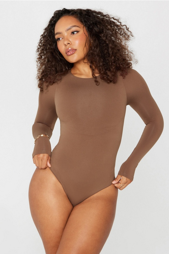 Nearly Naked Shapewear Long Sleeve Bodysuit | Fabletics - North America