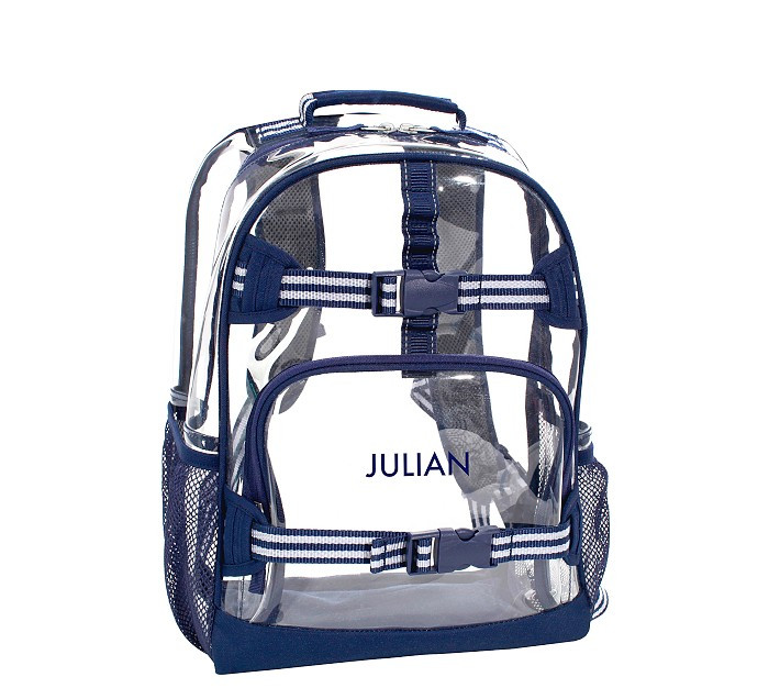 Mackenzie Clear With Navy Trim Backpack | Pottery Barn Kids