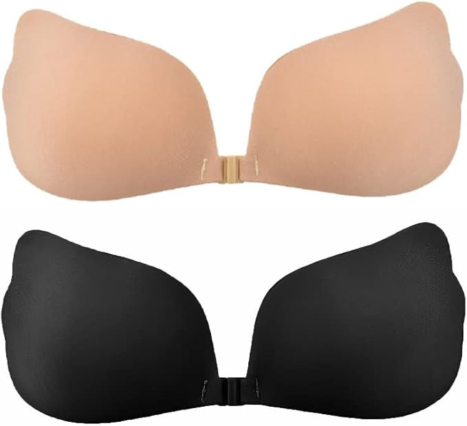 MITALOO Sticky Push Up Adhesive Invisible Backless Bra Magic Nipple Covers Strapless Bra | Amazon (US)
