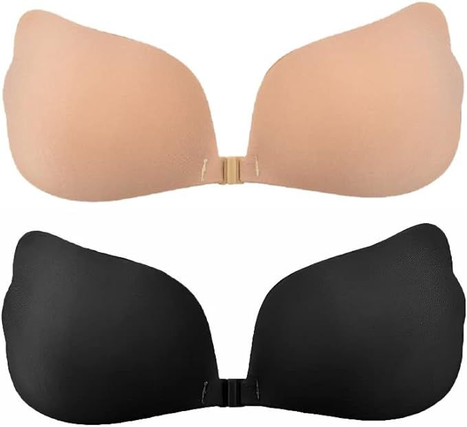 MITALOO Sticky Push Up Adhesive Invisible Backless Bra Magic Nipple Covers Strapless Bra | Amazon (US)