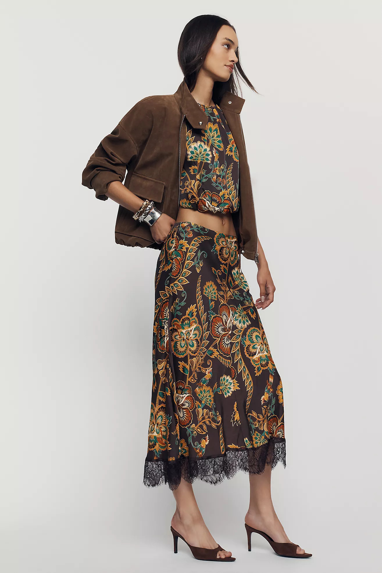Farm Rio x Anthropologie Lace Trim Skirt | Anthropologie (US)