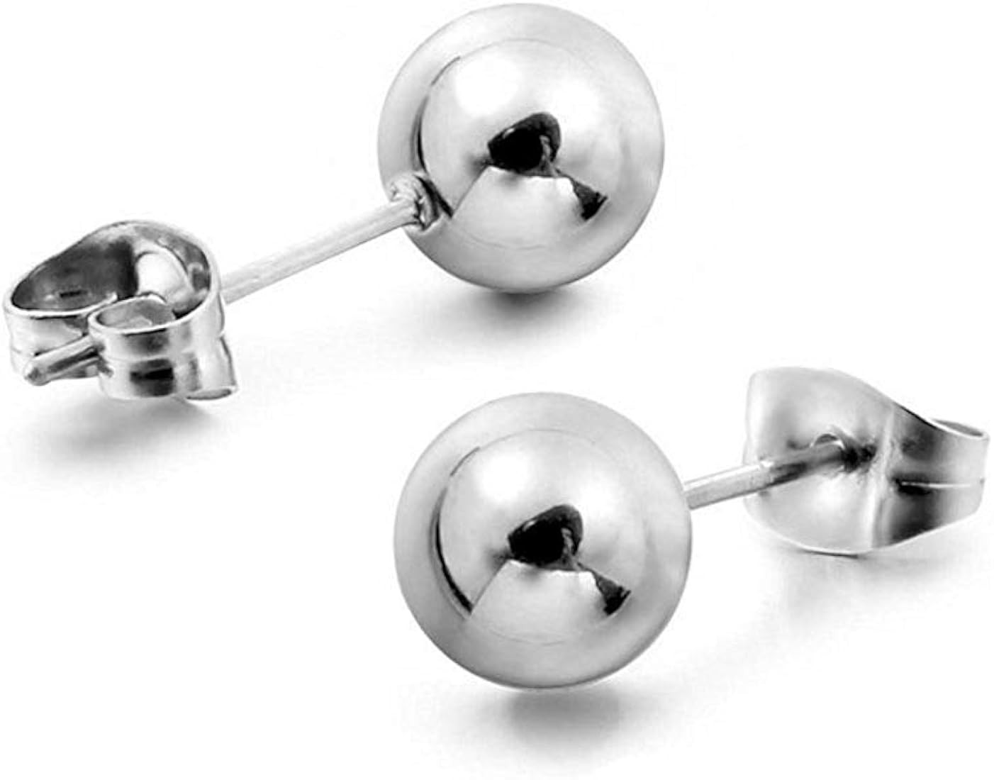 NYC Sterling Silver Stud Earrings – Silver Ball Earrings for Women – Elegant and Modern Hypoa... | Amazon (US)