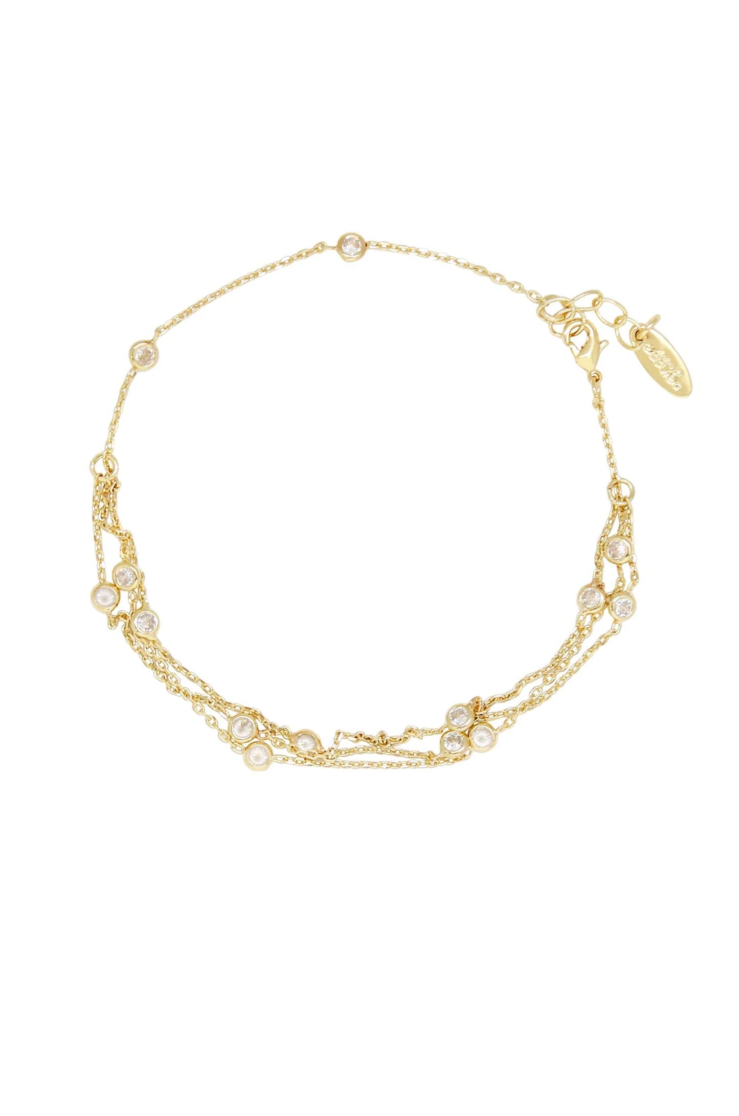 Fine Details 18k Gold Plated Crystal Anklet | Ettika