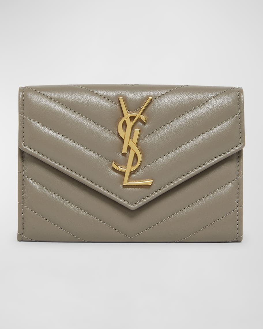 Saint Laurent YSL Monogram Small Flap Wallet in Smooth Leather | Neiman Marcus