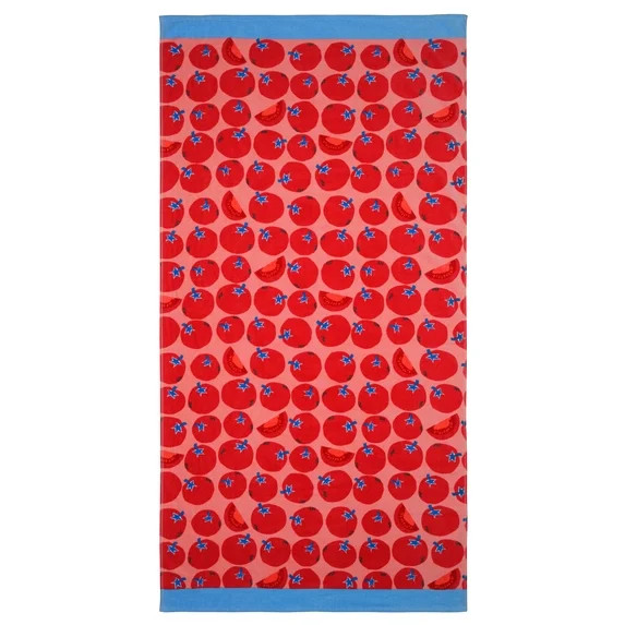 Mainstays Cotton-Blend Beach Towel, 72 x 36 in, Tomato Stand | Walmart (US)
