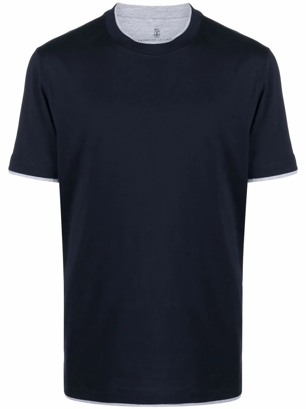 Brunello Cucinelli short-sleeve cotton T-shirt - Blue | Farfetch Global