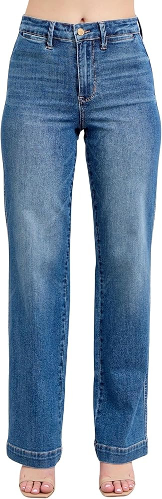Judy Blue High Waist Straight Denim Trouser, Inseam 32" | Amazon (US)