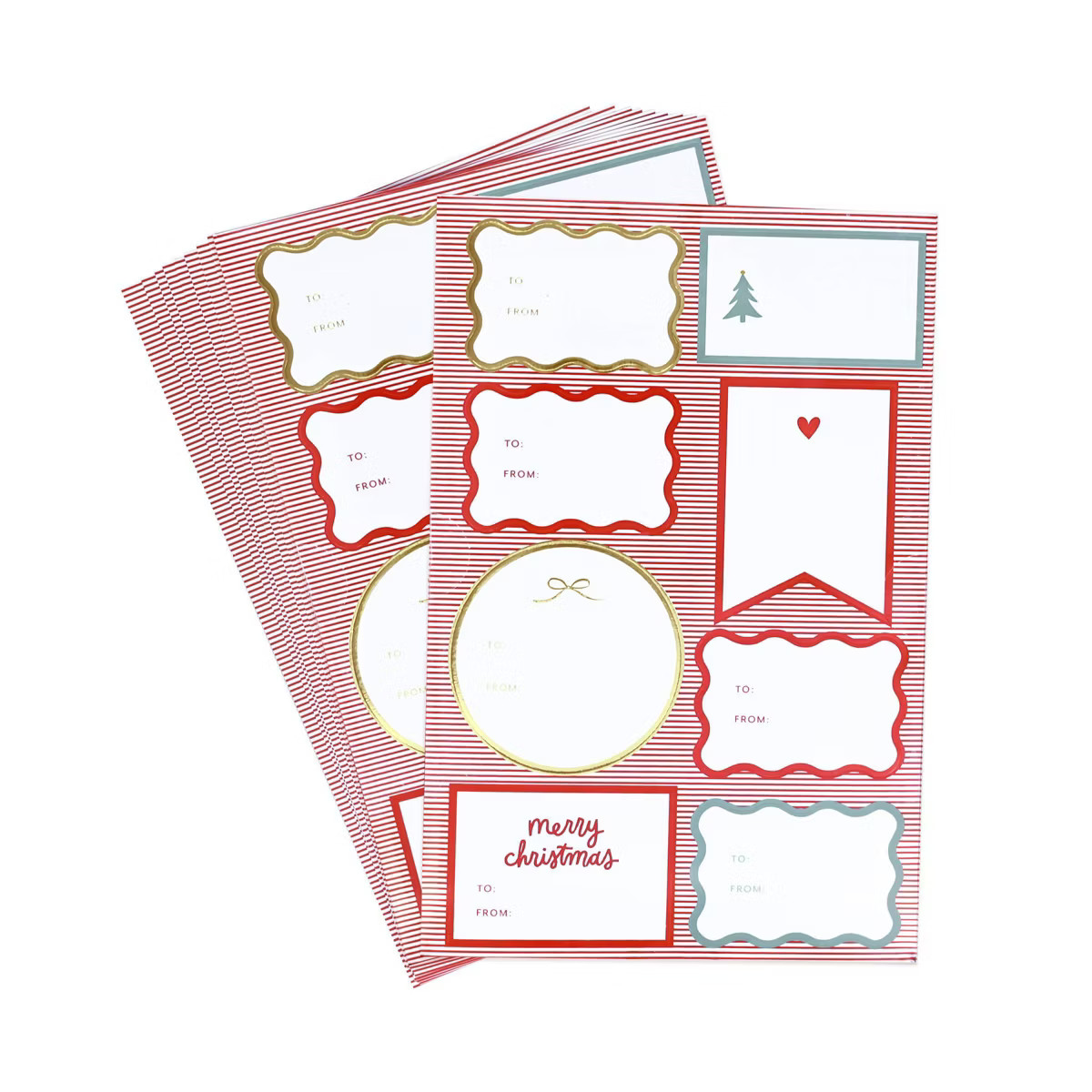 80ct Christmas Peel and Stick Gift Tags Red/Green/Gold - Sugar Paper™ + Target | Target