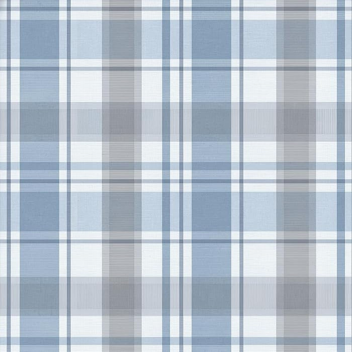 17.7" x 197" Plaid Peel and Stick Wallpaper Blue Gray Boho Checkered Contact Paper Removable Self... | Amazon (US)