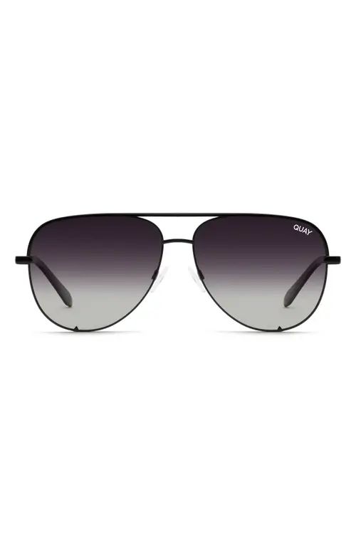 Quay Australia High Key Mini 51mm Polarized Aviator Sunglasses in Black /Fade Polarized at Nordstrom | Nordstrom