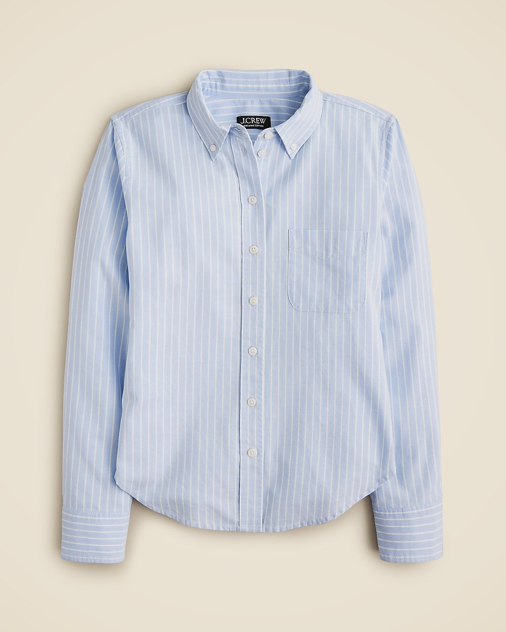 Shrunken button-up shirt in striped brushed cotton oxford | J. Crew US