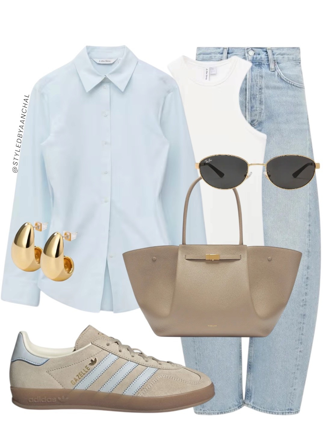 Light blue shirt outfit


Light blue shirt
Adidas sneakers 
Adidas gazelle 
Demellier 
& other stories
White tank top
Round sunglasses 
Revolvee

#LTKgrwm #LTKSeasonal #LTKootd