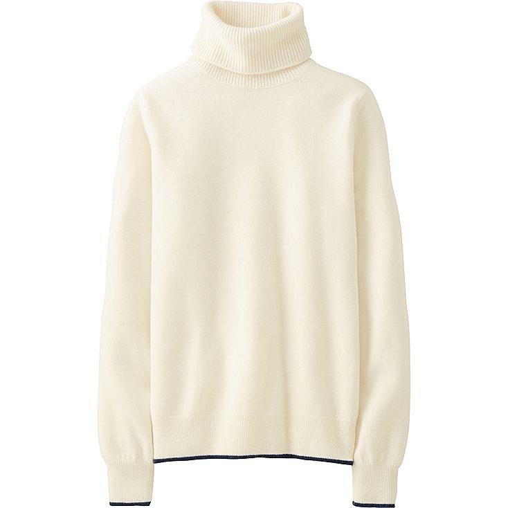 UNIQLO Women's Cashmere Turtleneck Sweater, Off White, XS | UNIQLO (US)