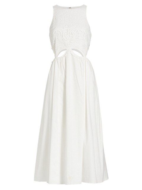 Sleeveless Embroidered Bodice Midi-Dress | Saks Fifth Avenue