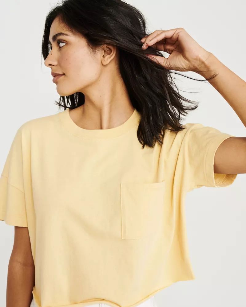 Womens Oversized Pocket Tee | Womens Tops | Abercrombie.com | Abercrombie & Fitch US & UK