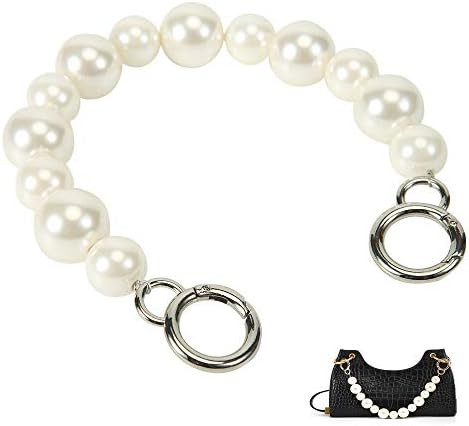 Xiazw Sturdy Large Imitation Pearl Bead Purse Handle Strap Bag Charms Handbag Chain Replacement A... | Amazon (US)