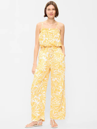 High-Waisted Crinkle Gauze Barrel Ankle Pants | Old Navy (US)