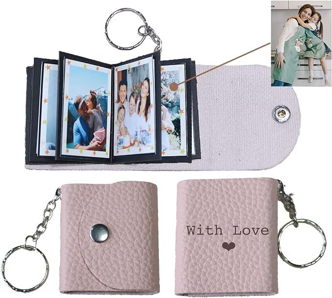 Personalized Mini Photo Album Keychain Small Custom Memory Picture Keychains Key Ring with Pictur... | Amazon (US)