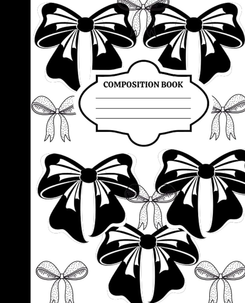 BLACK AND WHITE BOW COMPOSITION NOTEBOOK | Amazon (US)