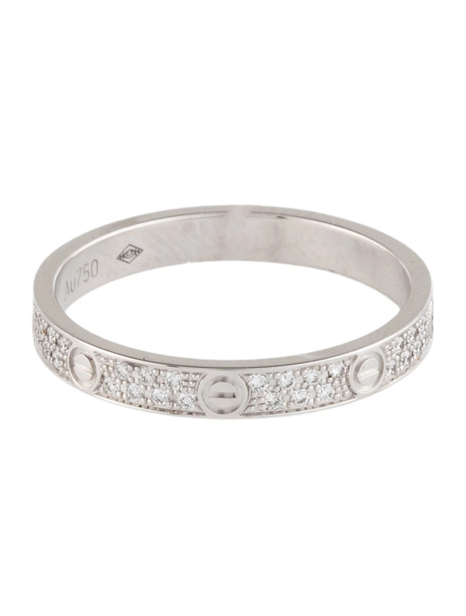Cartier Pavéd LOVE Ring, Mini Model - Band, Rings - CRT149080 | The RealReal | The RealReal