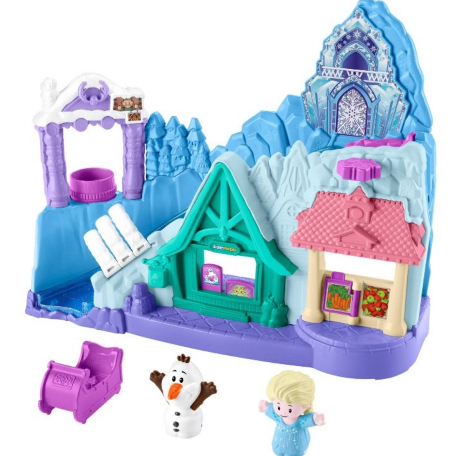 Disney Frozen-inspired Little People playset with character figures for toddler-friendly pretend play


•	Includes 2 Little People figures styled like Disney Elsa & Olaf, plus 1 sled play piece
•	Press the snowflake lever to launch the sled and “flip” the pile of snow
•	Hands-on play: spin figures in the hot tub; toggle the snowgie & bakery buttons; turn the picture book pages
•	Helps strengthen fine motor skills and encourages storytelling for toddlers and preschool kids ages 18 months to 5 years old

#LTKBaby #LTKFamily #LTKKids
