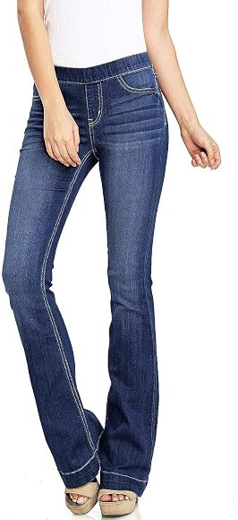 Cello Women's Juniors Mid Waist Skinny Fit Bootcut Pants | Amazon (US)