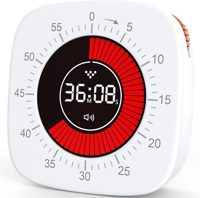 Visual Timer for Kids, Digital Timer with 60 Minute Countdown Rechargeable, Silent Timer with 4 A... | Amazon (US)