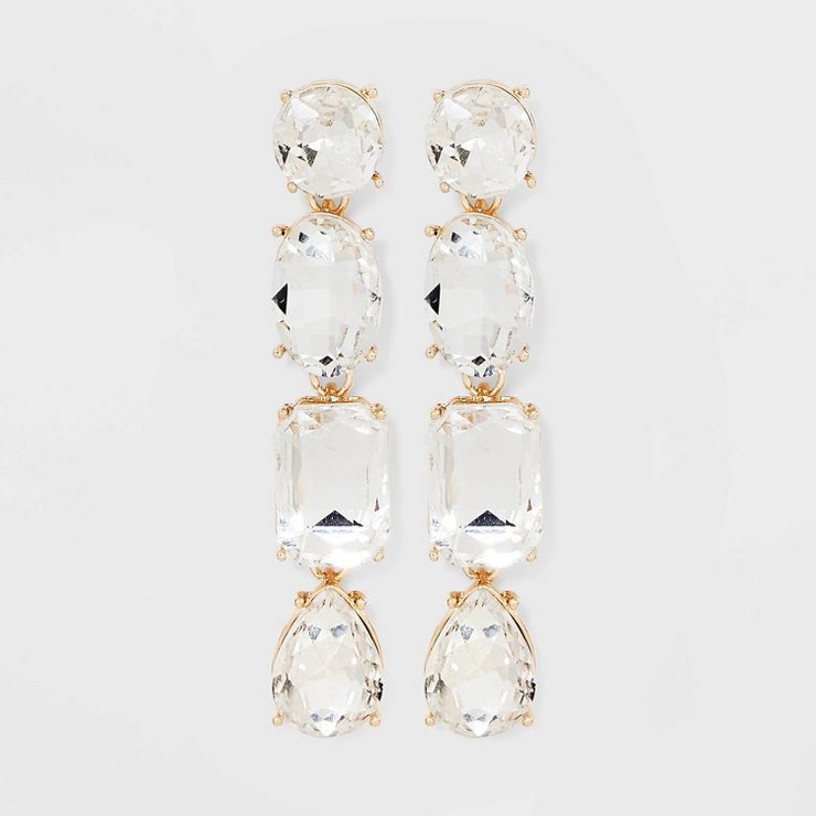 SUGARFIX by BaubleBar Mixed Stone Statement Earrings - Gold | Target