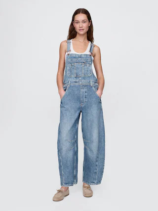 UltraSoft Denim Horseshoe Overalls | Gap (US)
