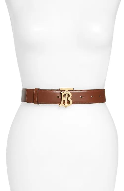burberry TB Monogram Leather Belt in Tan at Nordstrom, Size Large | Nordstrom