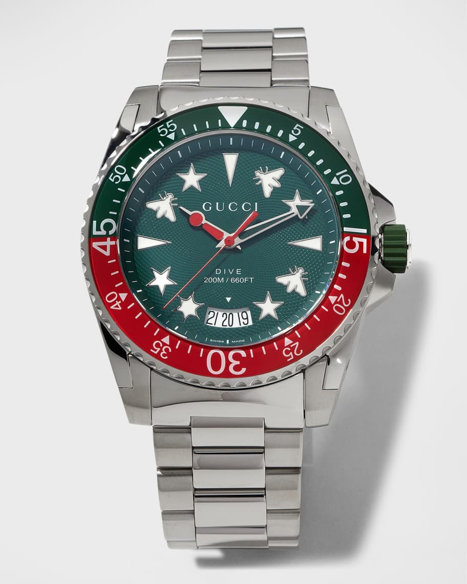 Gucci Men's 45mm Dive Icon Bracelet Watch | Neiman Marcus