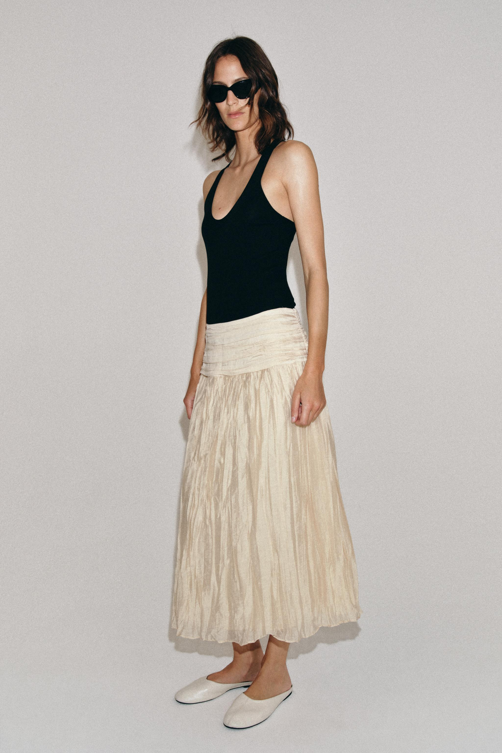 ZW COLLECTION DRAPED MIDI SKIRT | Zara UK
