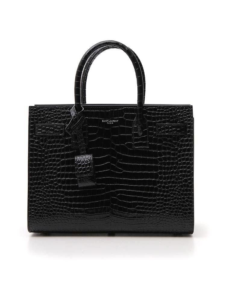 Saint Laurent Croc Effect Small Sac De Jour Tote Bag | Cettire Global