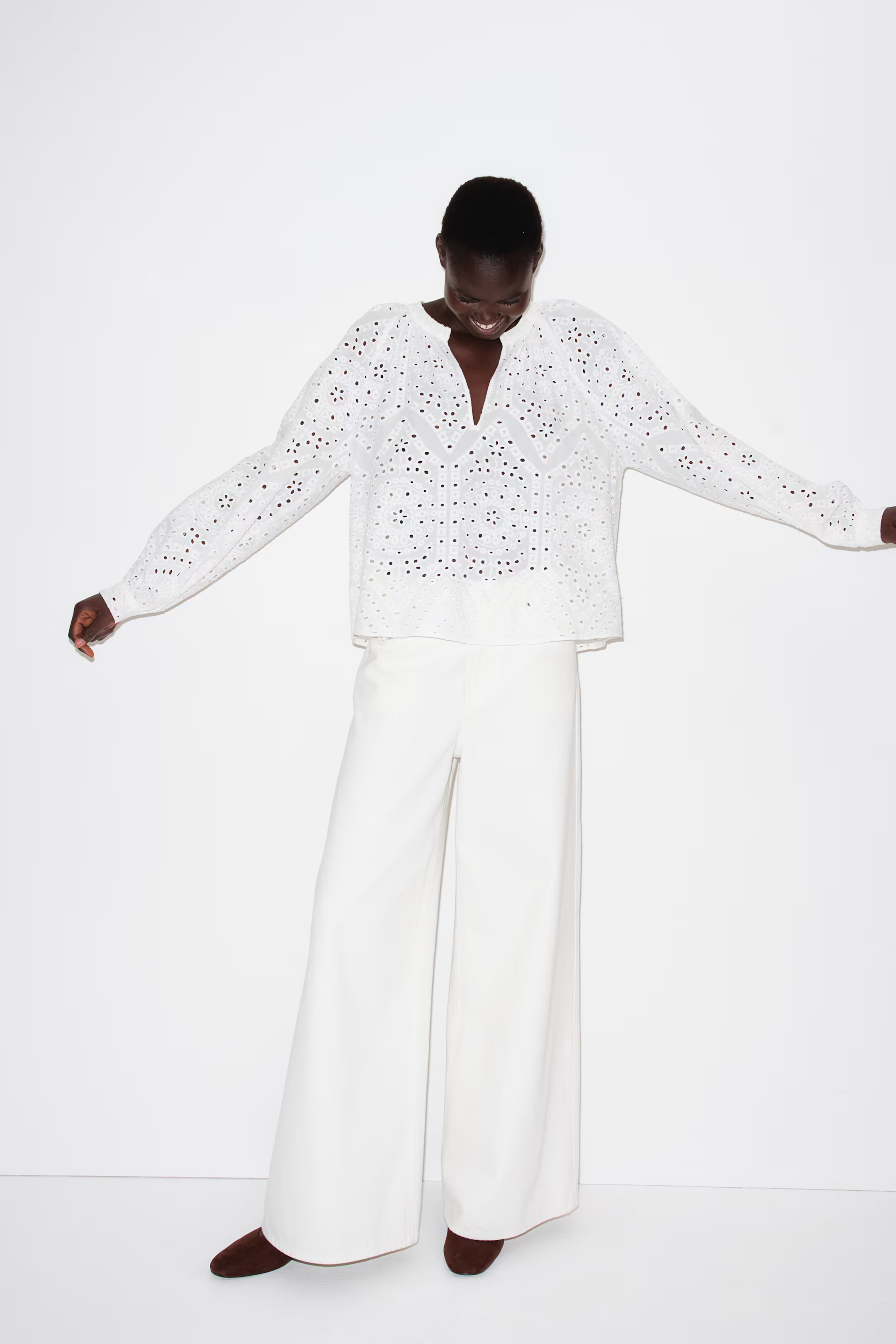 Blouse with Eyelet Embroidery | H&M (US + CA)