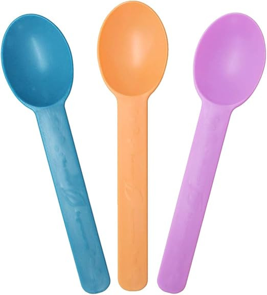 East and West Heavy Weight Plastic Ice Cream Spoons (48 ct, Purple Berry Teal Blue Carrot Orange) | Amazon (US)