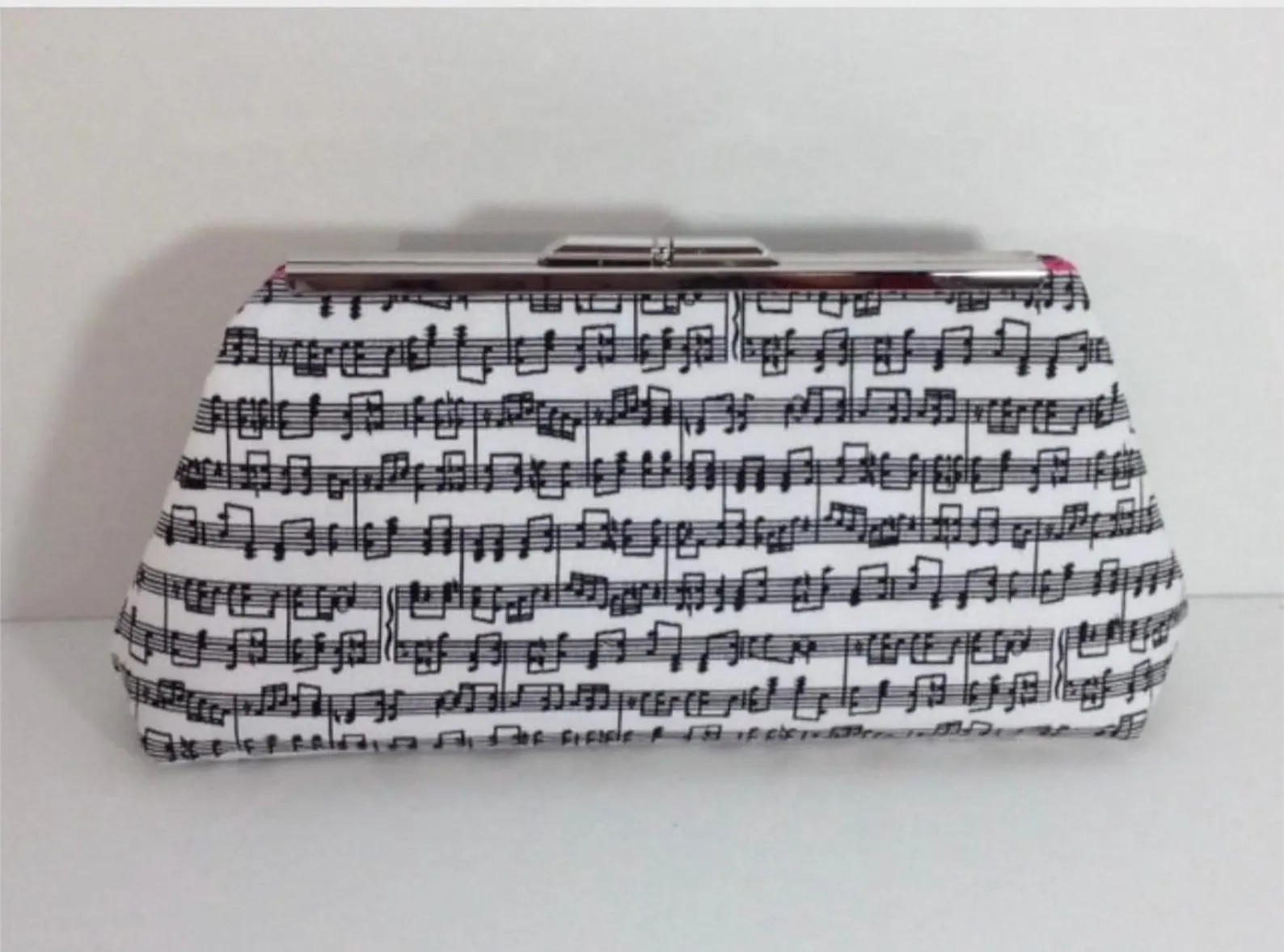 Sheet Music Cotton Clutch Purse with Nickel/Silver Finish Snap Close Frame | Etsy (Global)