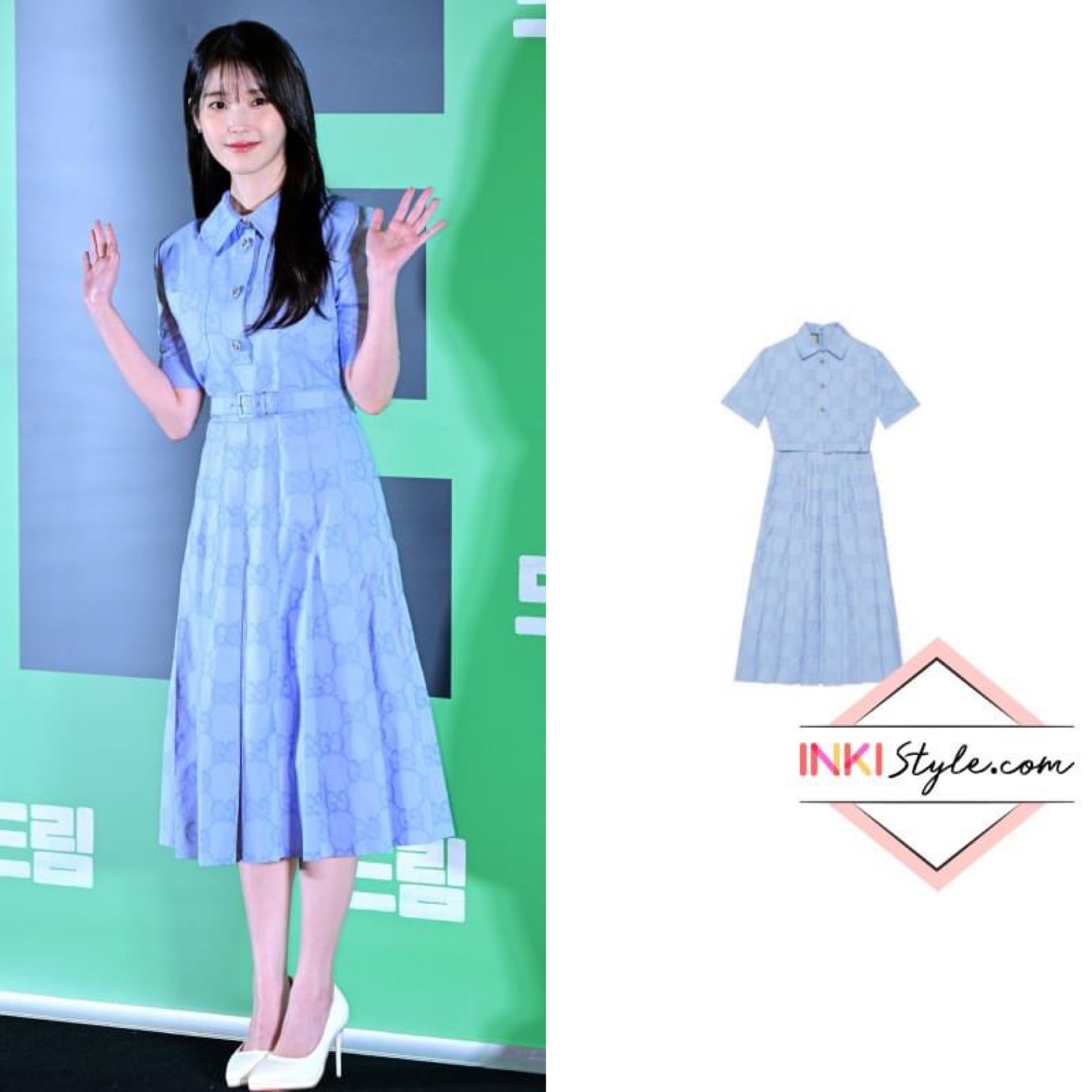 Check out #IU's enchanting shirt dress look for the ultimate girl-next-door charm at the #Dream Press Conference. 
.
.
.
#iustyle #iufashion #아이유 #아이유패션 #gucci #inkistyle #inkistyle_iu #inkistyle_gucci
