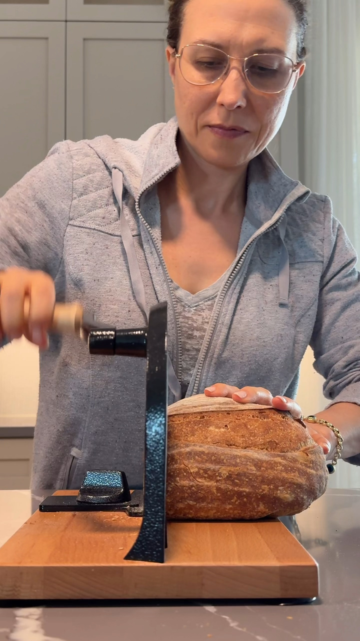 The best bread slicer ever! A must for anyone who bakes bread on the regular. Perfectly even slices every time.  

 #LTKfoodie