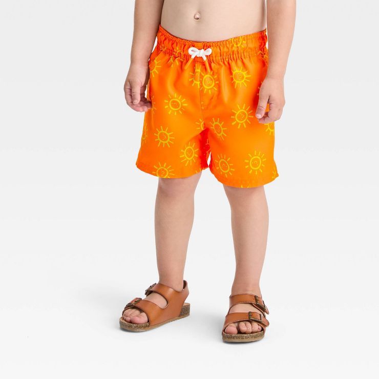 Toddler Boys' Sun Swim Shorts - Cat & Jack™ Orange | Target