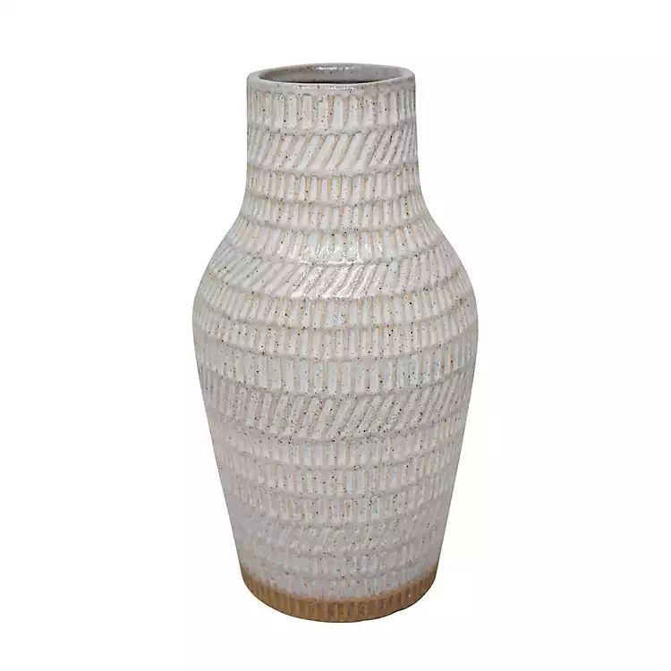 Natural and Ivory Tribal Ceramic Vase | Kirkland's Home