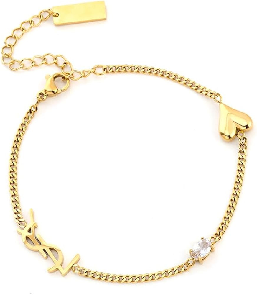 VRPETLNK Luxury Gold bracelet for Women,18K monogram Exquisite monogram interwoven Charm Bracelet... | Amazon (US)