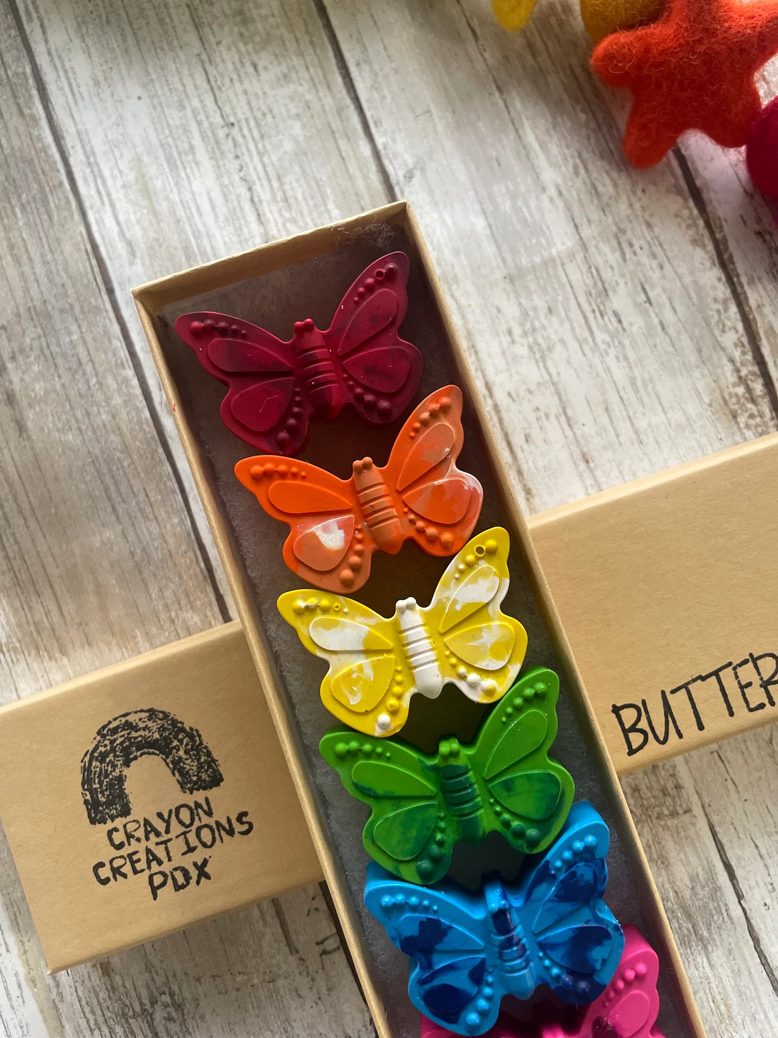 Butterfly Crayons: Rainbow Kids Art Gift (Set of 7) | Etsy (US)